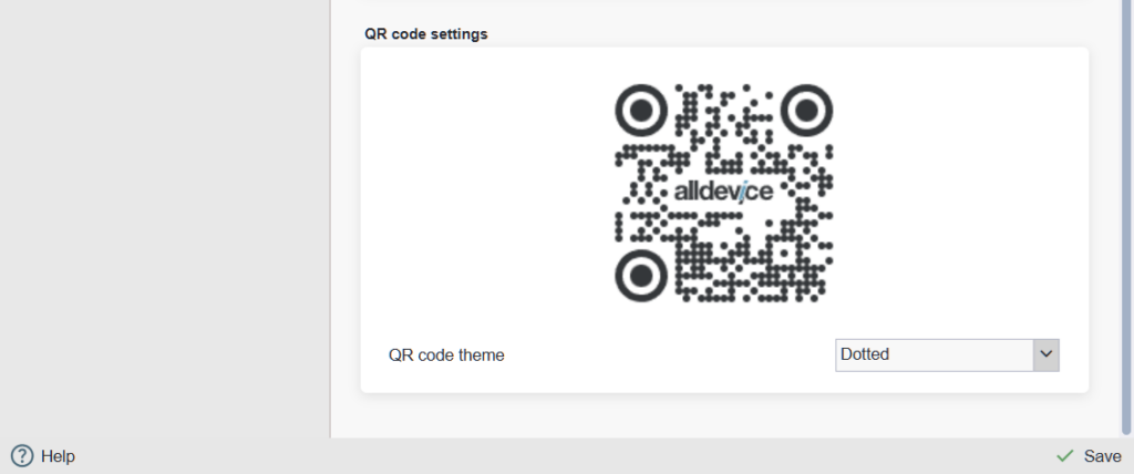 Settings Qr Code General settings